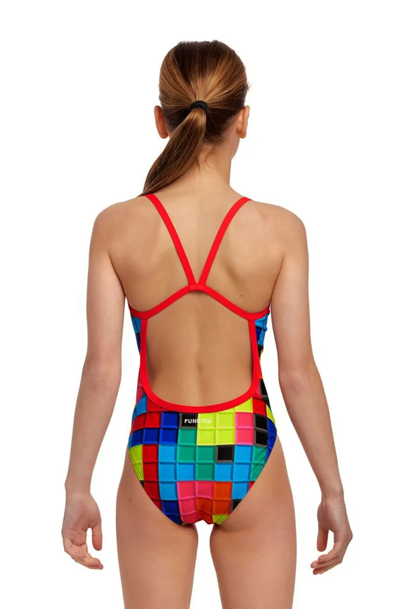 Funkita Girl's Single Strap One Piece Blocked-2